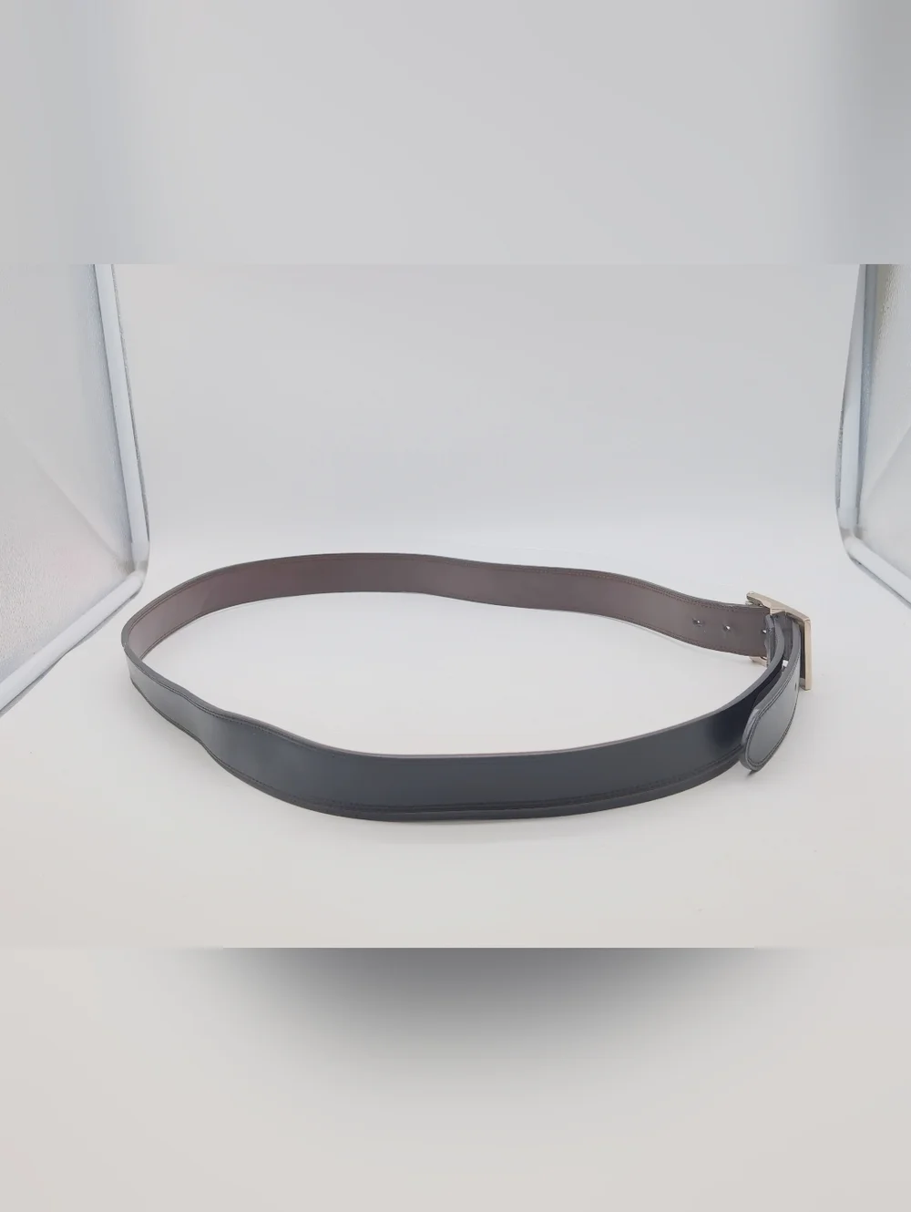 Dickies Black Leather Sz 50  Men's Belt with Silver-Tone Buckle